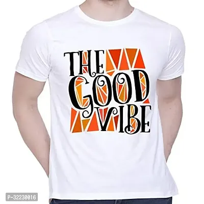 Reliable White Cotton Blend Printed Round Neck T-Shirt For Men