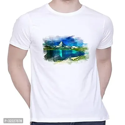 Comfortable White Cotton Blend Tees For Men