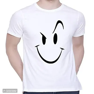 Reliable White Cotton Blend Printed Round Neck T-Shirt For Men-thumb0