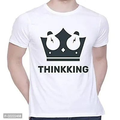 Reliable White Cotton Blend Printed Tees For Men