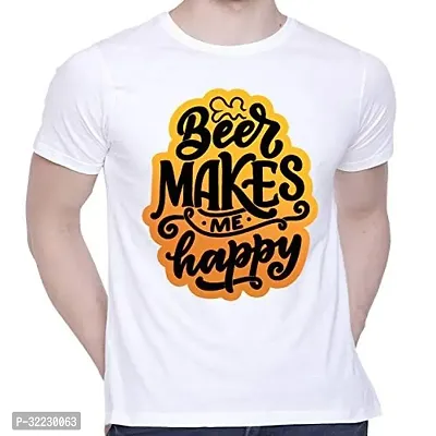 Comfortable White Cotton Blend Tees For Men