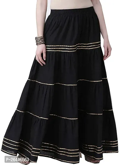 Fancy Black Cotton Blend Skirts For Women-thumb0