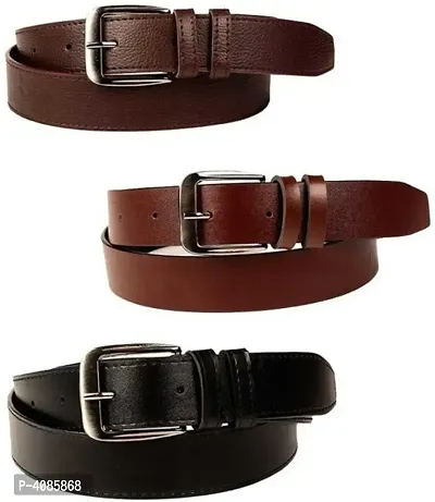 Man Casual Formal Synthetic Belts Combo (3 piece Of belt)