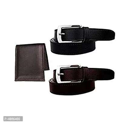 Men's Combo of 2 Belt and Wallet (Multicolour, Free Size)