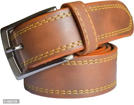 Men Formal Tan Synthetic Belt