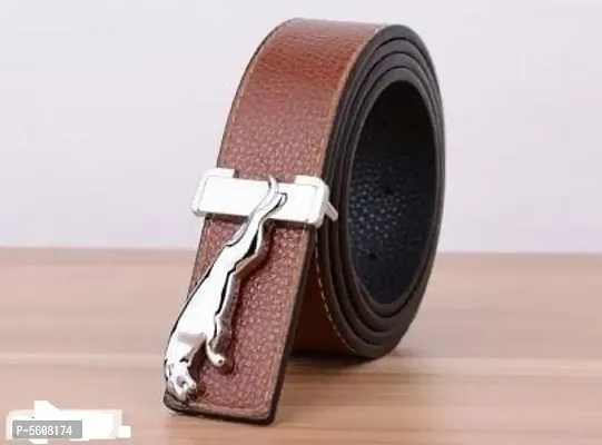 Men Formal  Brown Synthetic Leather Jeguar Belt-thumb0