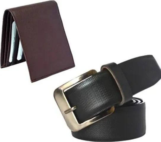 Trendy Synthetic Leather Wallet and Belt Combo For Women