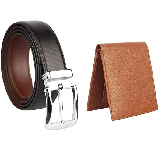 Stylish Faux Leather Belts And Wallets For Men