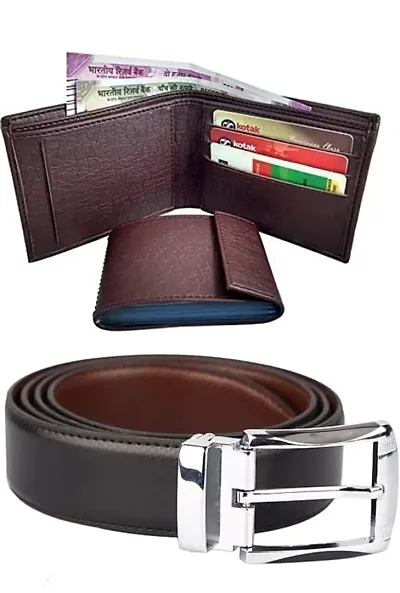 Stylish Leatherite Belts And Wallets For Men