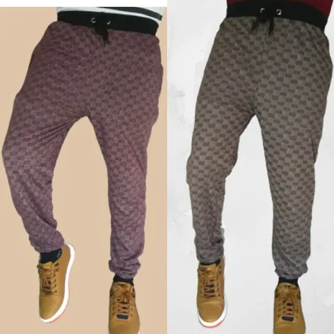 Elegant Cotton Printed Track Pants For Men-Pack Of 2