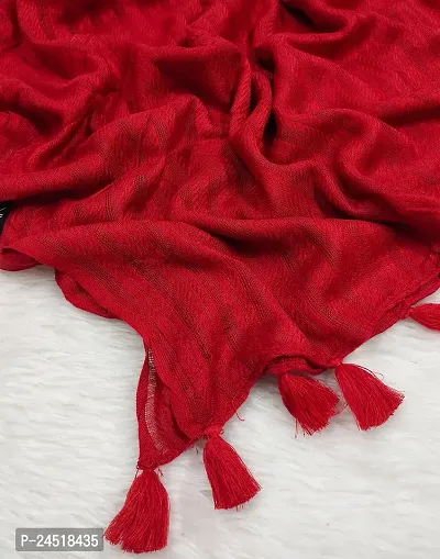 ANA Cotton Viscose Red Striped Dupatta Hijab-thumb2