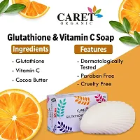 Caret Organic Glutathione  Vitamin C Skin Whitening Soap For Dark Spot and Dead Skin Cell Removal, Dermatologically Tested, Paraben Free - For All Skin Types (75 gm) (Pack of 5)-thumb3