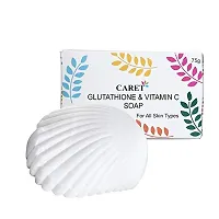 CARET ORGANIC Glutathione and Vitamin C Skin Whitening Soap for Dark Spot and Dead Skin Cell Removal, Tested Paraben Free- 75 Grams, Pack of 3-thumb1