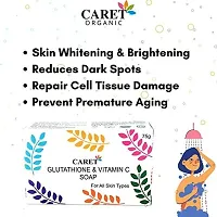 CARET ORGANIC Glutathione and Vitamin C Skin Whitening Soap for Dark Spot and Dead Skin Cell Removal, Tested- 75 Grams, Pack of 2-thumb2