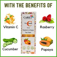 CARET ORGANIC Vitamin C Face Wash with Rasberry and Papaya, No SLS, Paraben Or Alcohol - 100 Ml , Face Wash and Soap-thumb3