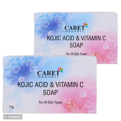 Caret Organic Vitamin C Kojic Acid Soap For Skin Brightening  Darks Spots Removal-Vegan  Paraben Free (75G)-Pack of 2-thumb0