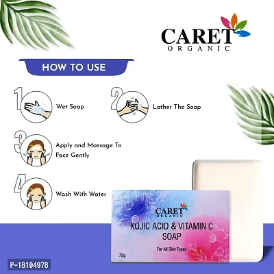 Caret Organic Vitamin C Kojic Acid Soap For Skin Brightening  Darks Spots Removal-Vegan  Paraben Free (75G)-Pack of 2-thumb5