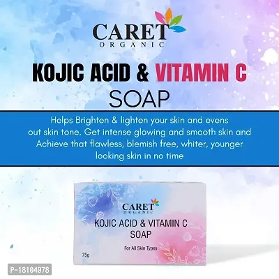 Caret Organic Vitamin C Kojic Acid Soap For Skin Brightening  Darks Spots Removal-Vegan  Paraben Free (75G)-Pack of 2-thumb3