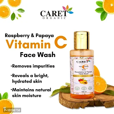 Caret Organic Honey  Almond Body Lotion (100ml) AND Vitamin C Raspberry  Papaya Face Wash (100ml)-Paraben Free-thumb3