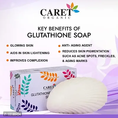 CARET ORGANIC Glutathione  Vitamin C Skin Whitening Soap for Dark Spot and Dead Skin Cell, Tested (75 Gm) (Pack of 2)-thumb2