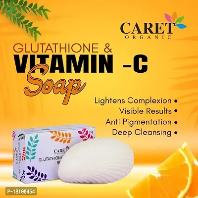 CARET ORGANIC Glutathione  Vitamin C Skin Whitening Soap for Dark Spot and Dead Skin Cell, Tested (75 Gm) (Pack of 2)-thumb5