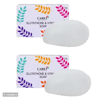 Caret Organic Glutathione Soap With Vitamin C, Aloe Vera  Almond Oil For Removes Pigmentation  Skin Softning-Paraben  Curelty Free