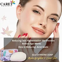 Caret Organic Glutathione  Vitamin C Skin Whitening Soap For Dark Spot and Dead Skin Cell Removal, Dermatologically Tested, Paraben Free - For All Skin Types (75 gm) (Pack of 5)-thumb1