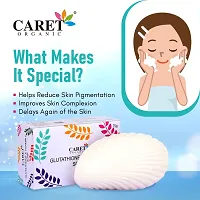 CARET ORGANIC Glutathione and Vitamin C Skin Whitening Soap for Dark Spot and Dead Skin Cell Removal, Tested Paraben Free- 75 Grams, Pack of 5-thumb1