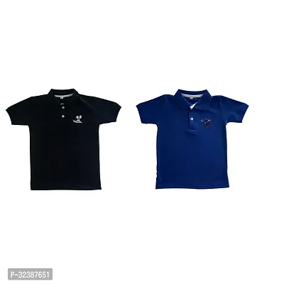 Latest Stylish Cotton Blend Polos for Boys (Pack of 2)-thumb0