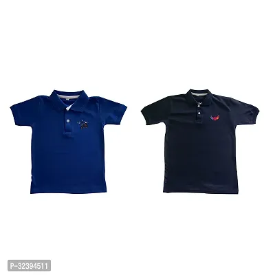 Latest Stylish Cotton Blend Polos for Boys (Pack of 2)-thumb0