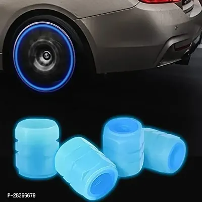 Fluorescent Tire Valve Caps with Neon Glow Pack Of 4