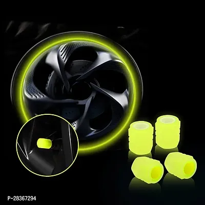 Fluorescent Tire Valve Caps with Neon Glow Pack Of 4-thumb2