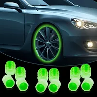 Fluorescent Tire Valve Caps with Neon Glow Pack Of 4-thumb2