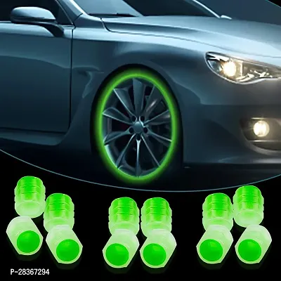 Fluorescent Tire Valve Caps with Neon Glow Pack Of 4-thumb3