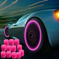 Universal Fluorescent Tire Valve Caps For Cars  Bikes With Neon Glow Pack Of 4-thumb1