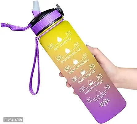 Water Bottle with Straw And Time Mark-thumb3