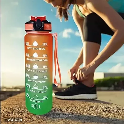 Water Bottle with Straw And Time Mark-thumb2