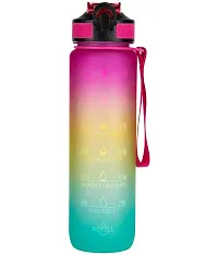 Motivational Water Bottle Time Marker For Gym Multicolour(PACK OF 1)-thumb1