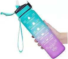 Water Bottle with Motivational Time Marker, Leakproof Motivational Bottle(pack of 1)-thumb1