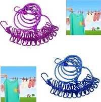 Windproof and Non-Slip Design Outdoor Travel Clothesline Rope Clothes Hanging Hook(pack of 1)-thumb1