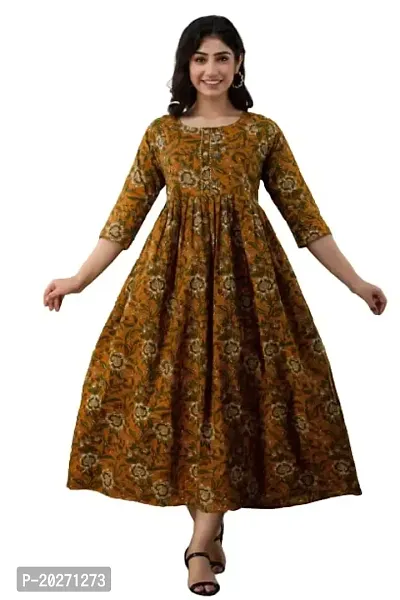 Women's Cotton Floral Printed Anarkali Maternity Feeding Kurti