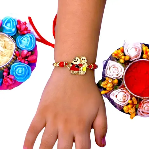 Cartoon Characters Rakhi with Beads Comfortable and Stylish for Kids Boys Brothers and Newborns