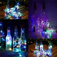 Trending Trunks 20 LED Wine Bottle Cork Lights with Copper Wire String Fairy Lights 2 Meter Battery Operated (Multicolour) (Pack of 1)-thumb1
