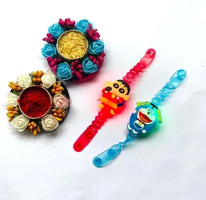 Trending Trunks KIDS RAKHI Charachters With Light Kids Bracelet / Watch Style Rakhi with FREE ROLI CHAWAL PACK (Pack of 2)