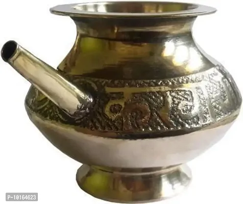 DAIVARIP Brass Karwa Chauth Lota Brass Karwa Chauth Handpainted Kalash/Lota NO 8-thumb0