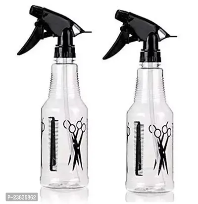 Spray Bottle for Hair And Face | Spray Oil Water Perfume Mist Sanitizer | Transparent Multipurpose Spray Bottle |Suitable for Travel - Scissors and comb Pack of 2 ( 500ml. )-thumb0