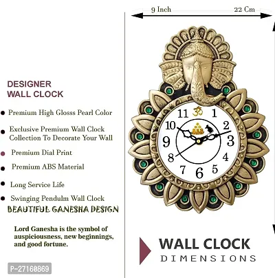 Classic Golden Plastic Analog Wall Clock For Home,Living Room