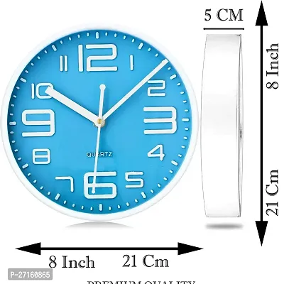 Classic Blue Plastic Analog Wall Clock For Home,Living Room