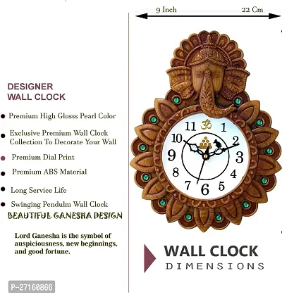 Classic Brown Plastic Analog Wall Clock For Home,Living Room-thumb0