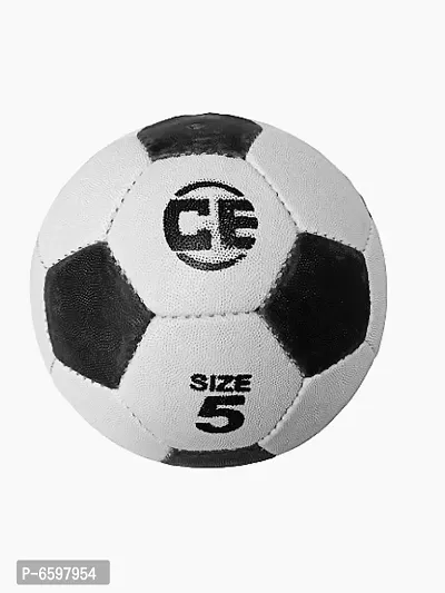 CE Black and white Football with pump Size-5-thumb2